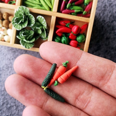 10pcs Clay Veggies & Fruits for 1:12 Dollhouse DIY Scenes