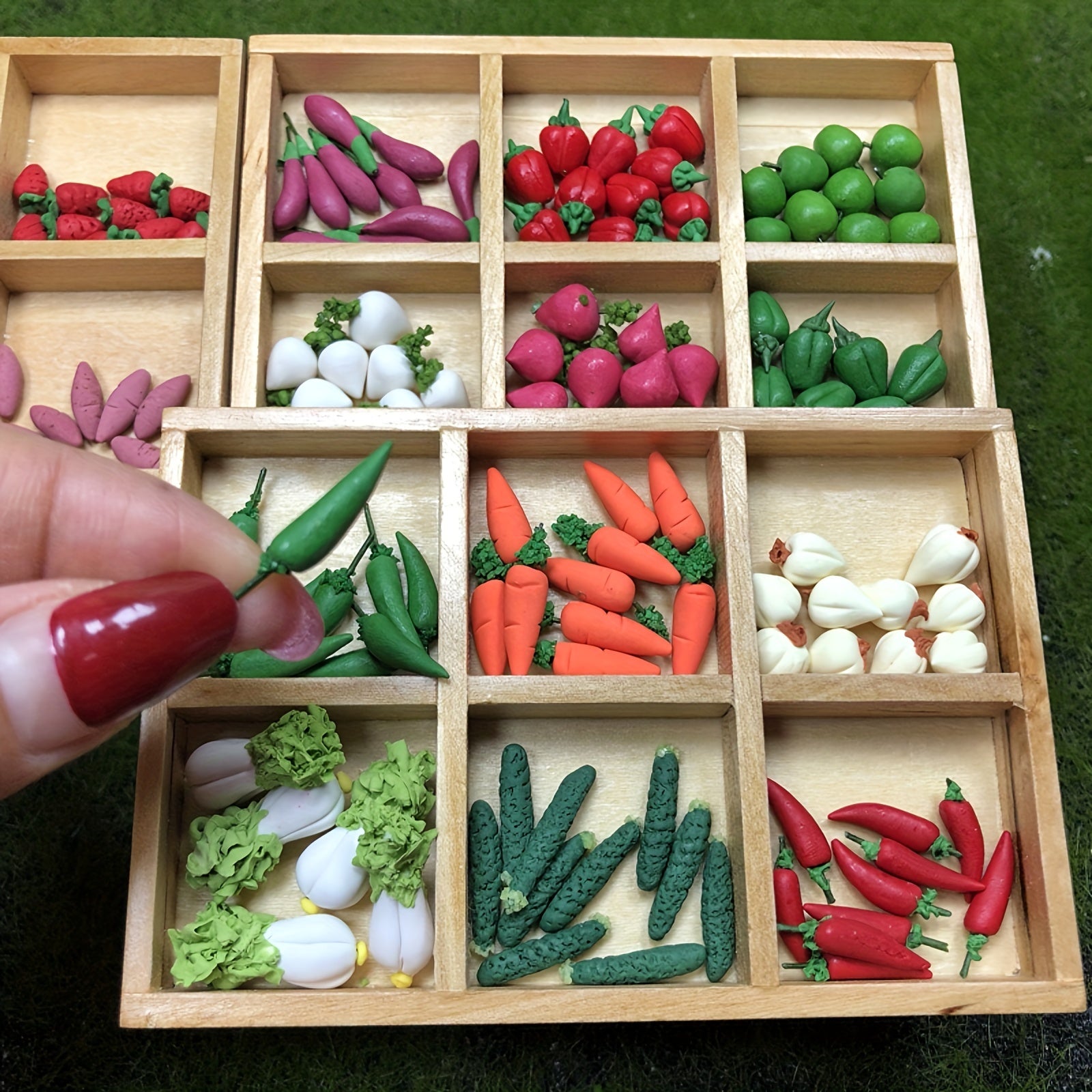 10pcs Clay Veggies & Fruits for 1:12 Dollhouse DIY Scenes