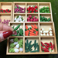 10pcs Clay Veggies & Fruits for 1:12 Dollhouse DIY Scenes
