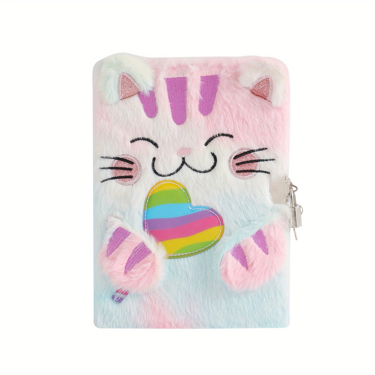 A5 Lockable Diary Journal Notebook Cat & Dog Plush Hardcover