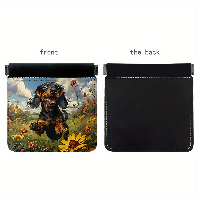 2 Pack Dog & Flower Pattern 7 Pill Organizer Boxes with Dual Layer Storage Pouch