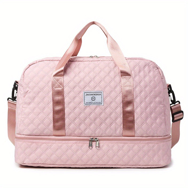 Women's Gym Duffel Bag with Wet Pocket and Shoes Compartment