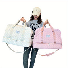 Women's Gym Duffel Bag with Wet Pocket and Shoes Compartment