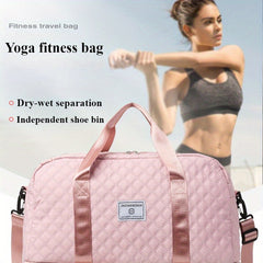 Women's Gym Duffel Bag with Wet Pocket and Shoes Compartment