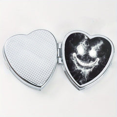 Heart Shaped Pill Box with 2 Compartments - Smile Line Pattern Print