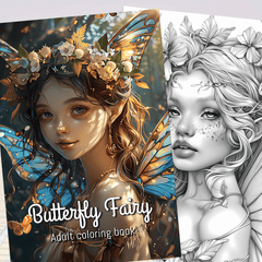Butterfly Fairy Coloring Book for Adults - Intricate Designs