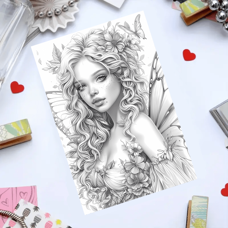 Butterfly Fairy Coloring Book for Adults - Intricate Designs