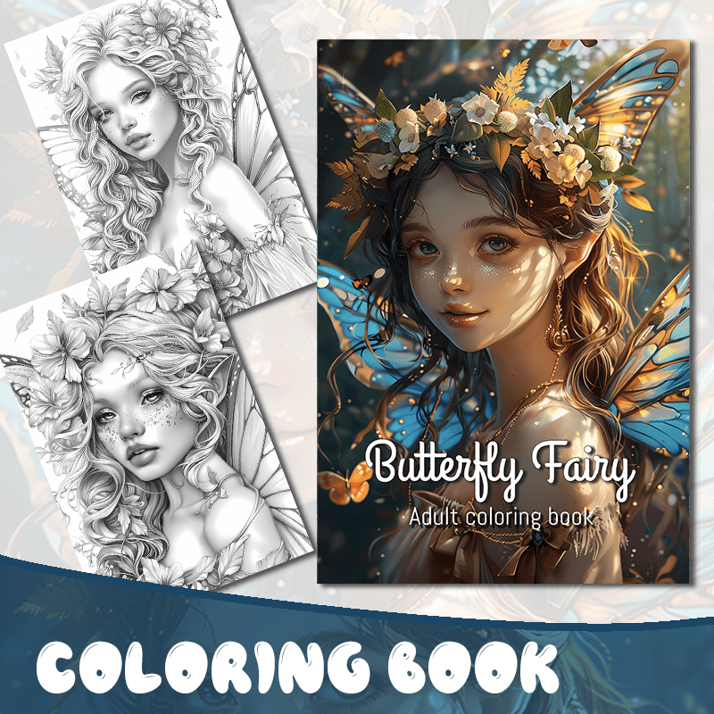 Butterfly Fairy Coloring Book for Adults - Intricate Designs