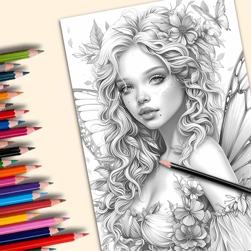 Butterfly Fairy Coloring Book for Adults - Intricate Designs