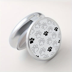 Paw Print Pattern Pill Box 3 Compartments Mini Metal Organizer Jewelry