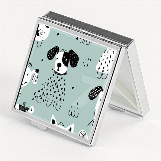 Dog Picture Printing Square Pill Box with 4 Compartments