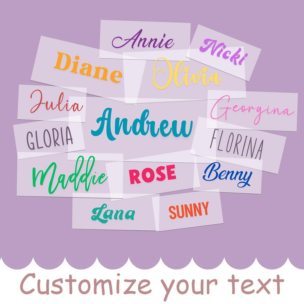 Custom Holographic Name Transfer Stickers for Cups and Laptops