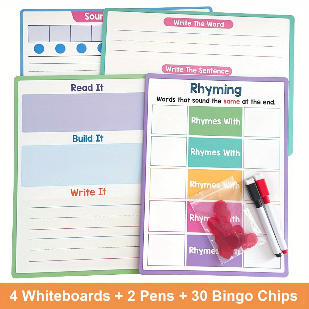 4pcs Double Sided CVC Phonics Learning Boards - Word Families