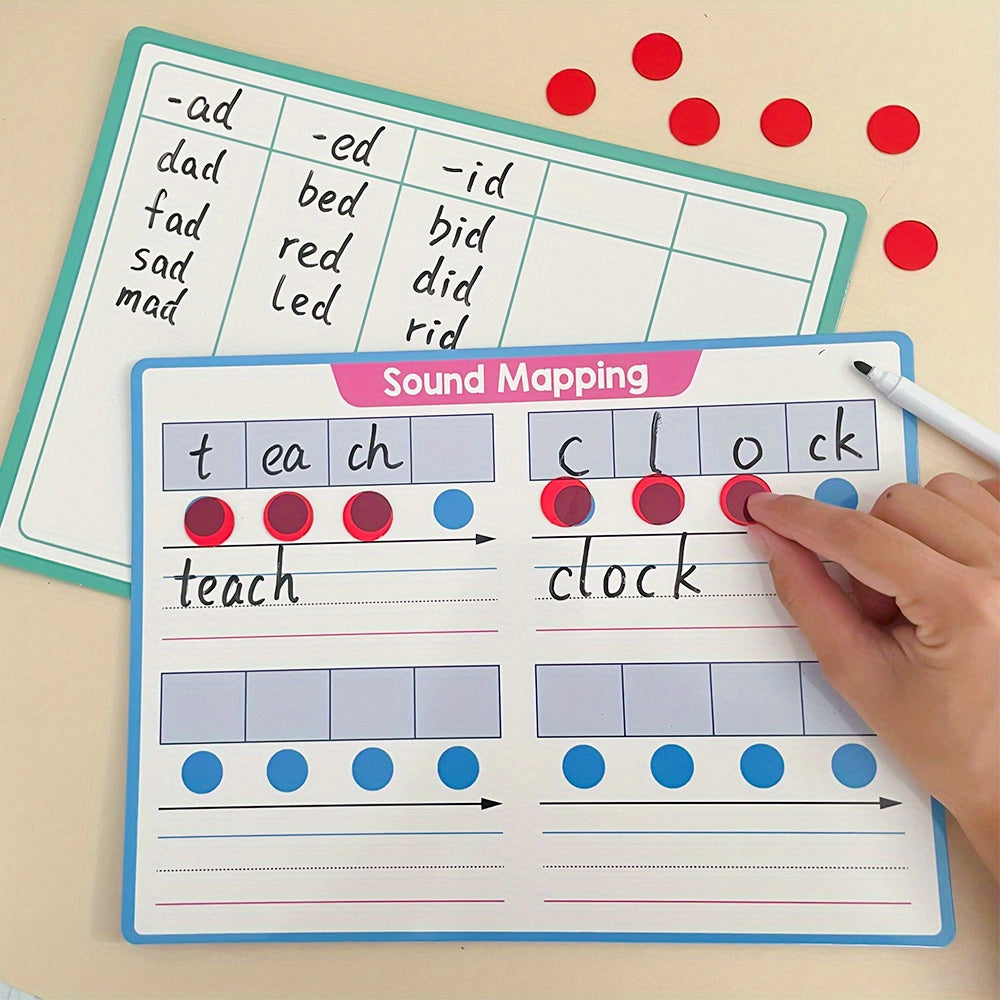 4pcs Double Sided CVC Phonics Learning Boards - Word Families
