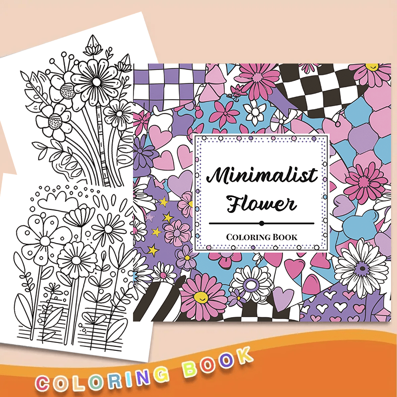 Minimalist Flower Coloring Book for Adults 22 Pages