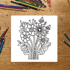 Minimalist Flower Coloring Book for Adults 22 Pages