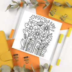 Minimalist Flower Coloring Book for Adults 22 Pages