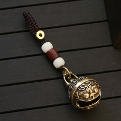 Brass Pixiu Bell Keychain Hollow Out Bell Lucky Decor