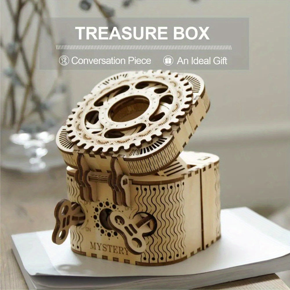 DIY 3D Wooden Puzzle Game Toy LK502 Treasure Box