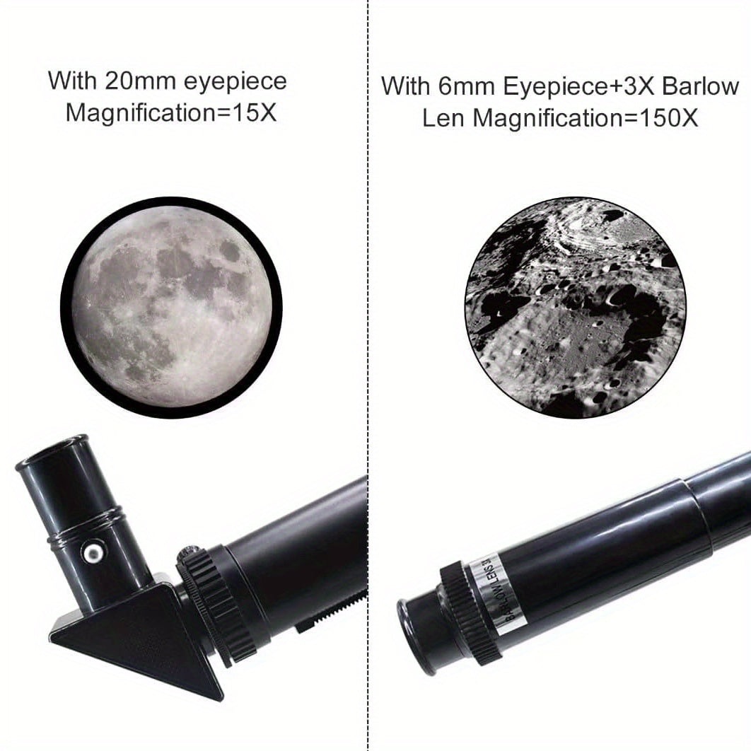 150X HD Astronomical Telescope 300mm Focal Length for Stargazing & Moon Watching