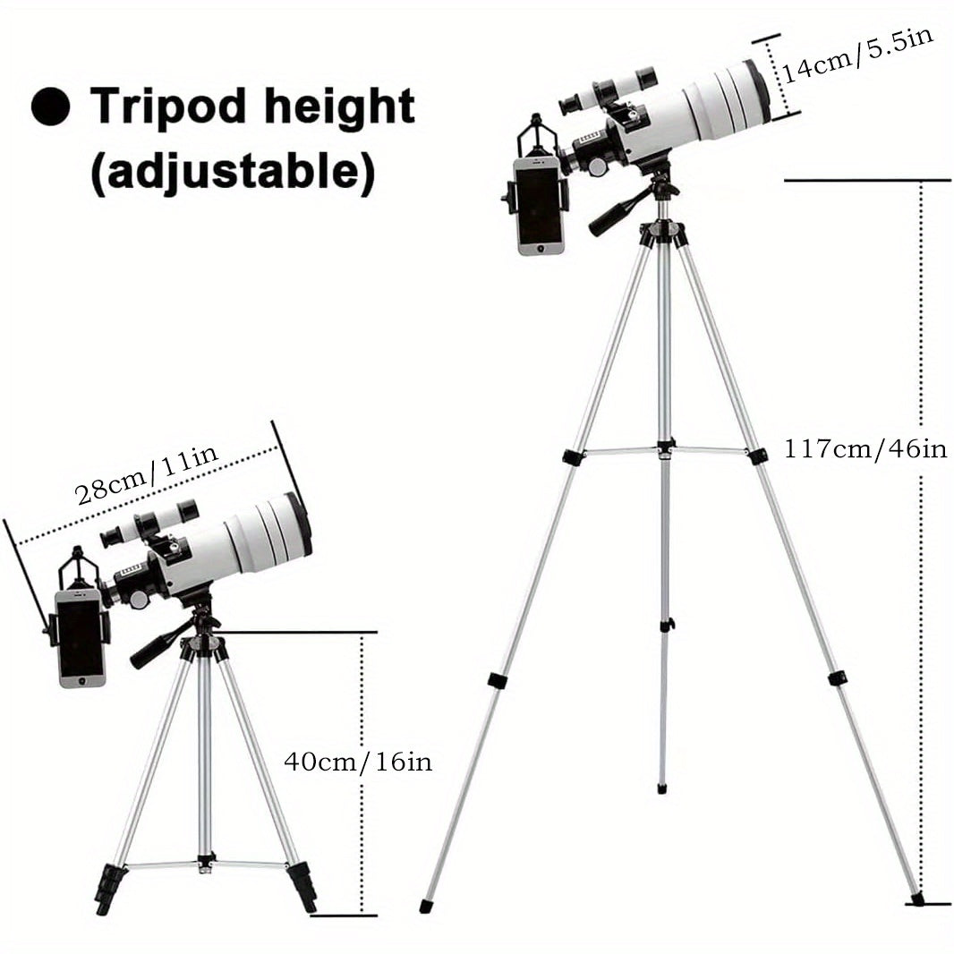 150X HD Astronomical Telescope 300mm Focal Length for Stargazing & Moon Watching