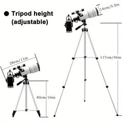 150X HD Astronomical Telescope 300mm Focal Length for Stargazing & Moon Watching