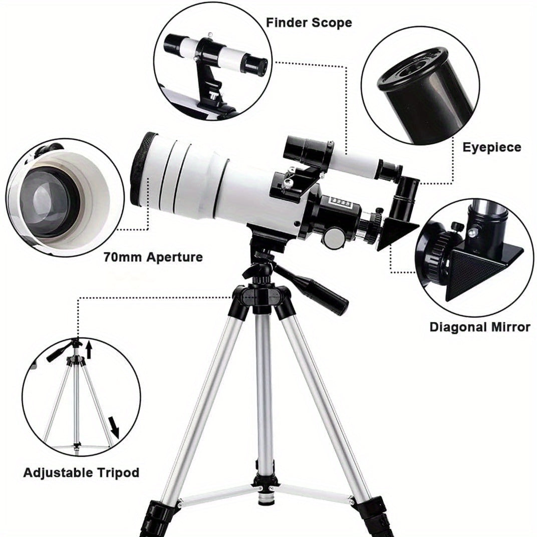 150X HD Astronomical Telescope 300mm Focal Length for Stargazing & Moon Watching