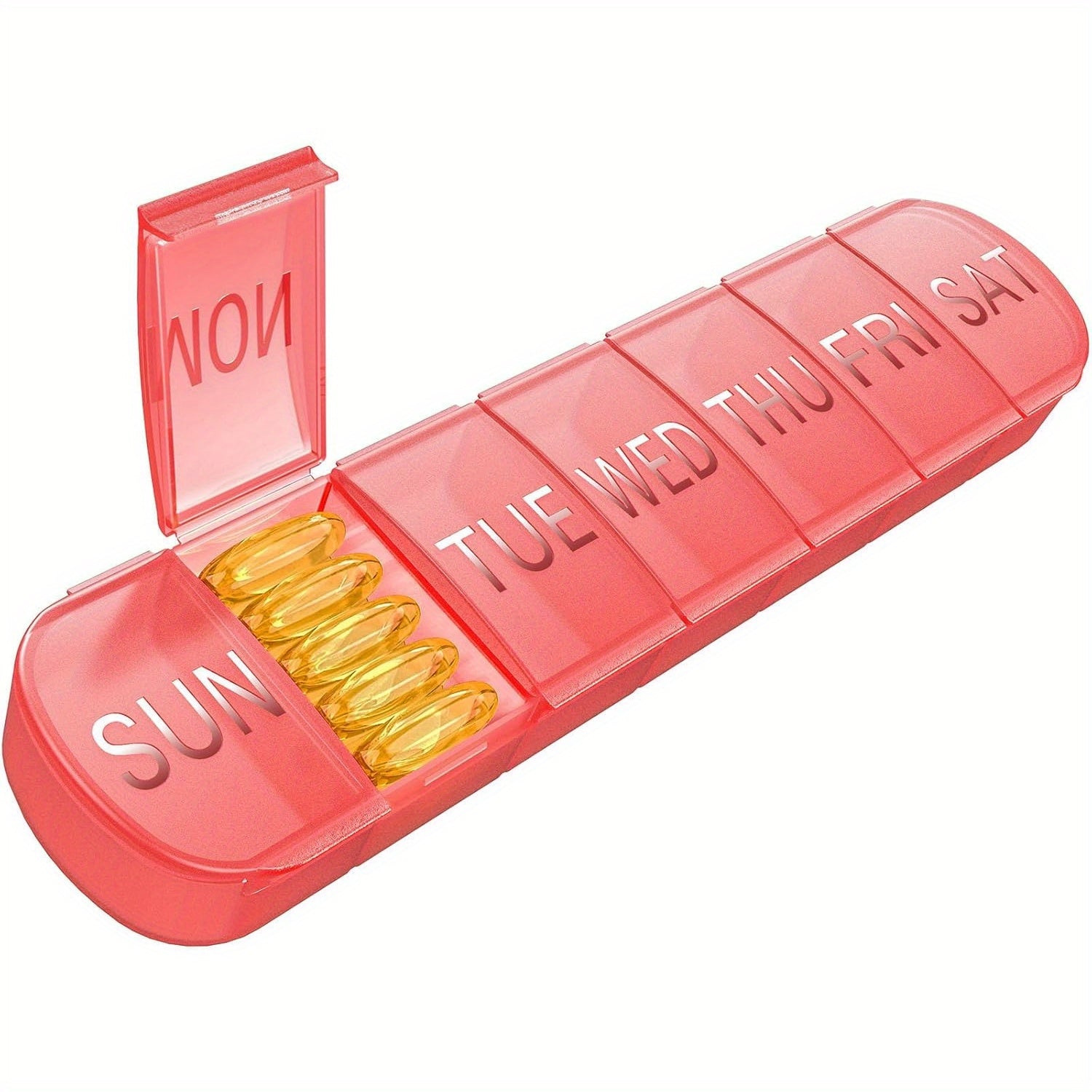 2pcs 3pcs Weekly Pill Organizer 7 Extra Large Compartments Red PPSU Material