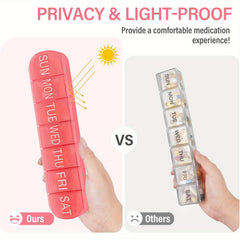 2pcs 3pcs Weekly Pill Organizer 7 Extra Large Compartments Red PPSU Material
