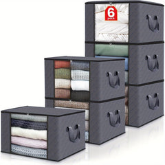 3pcs Large Foldable Fabric Storage Bins for Clothes Blankets & More