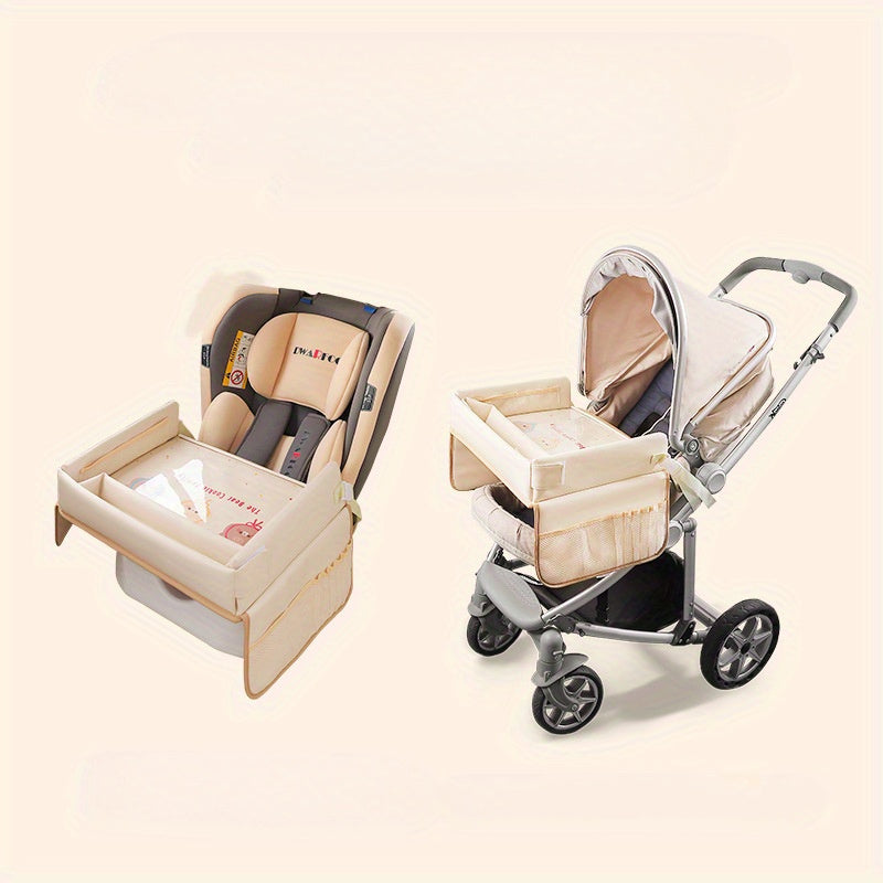 Youngsters' Car Seat Tray with Cartoon Waterproof Storage & Dining Table