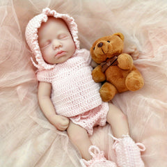 12 Inch Silicone Female Doll in Pink Sweater Complete Accessories