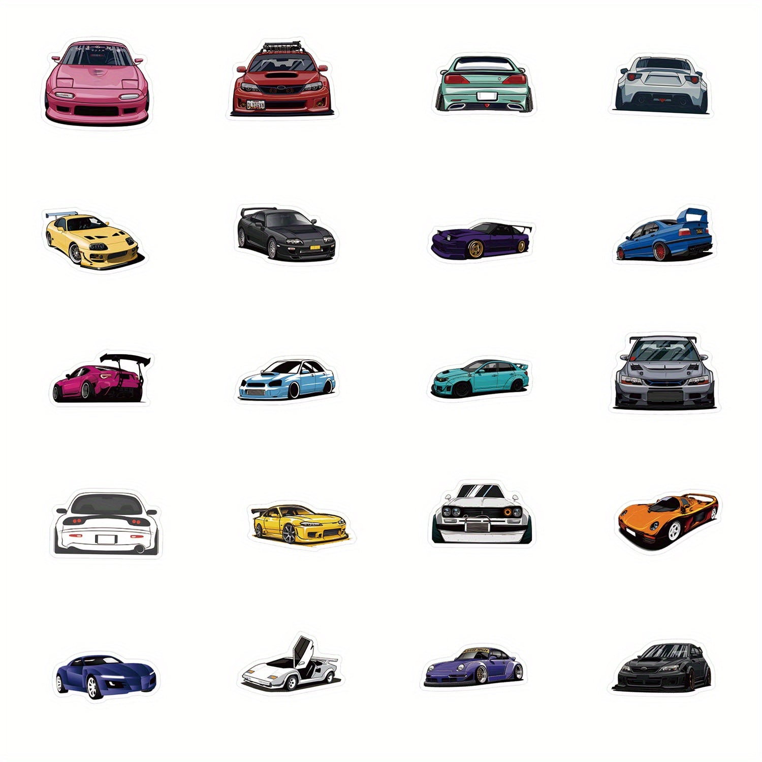 50pcs Japanese JDM Racing Car Waterproof Stickers Vinyl Decals for DIY Projects