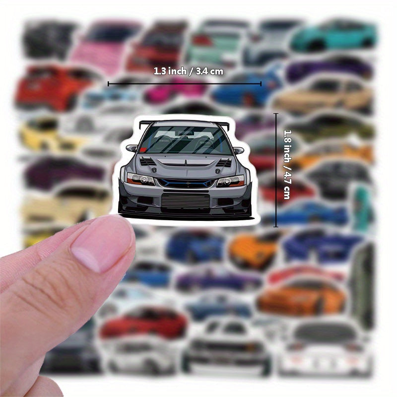 50pcs Japanese JDM Racing Car Waterproof Stickers Vinyl Decals for DIY Projects