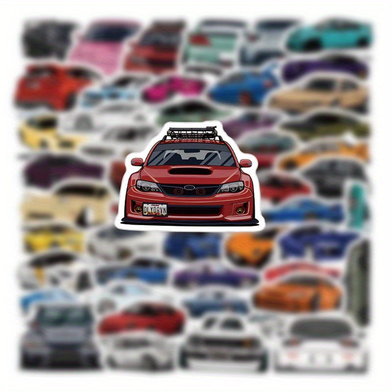 50pcs Japanese JDM Racing Car Waterproof Stickers Vinyl Decals for DIY Projects