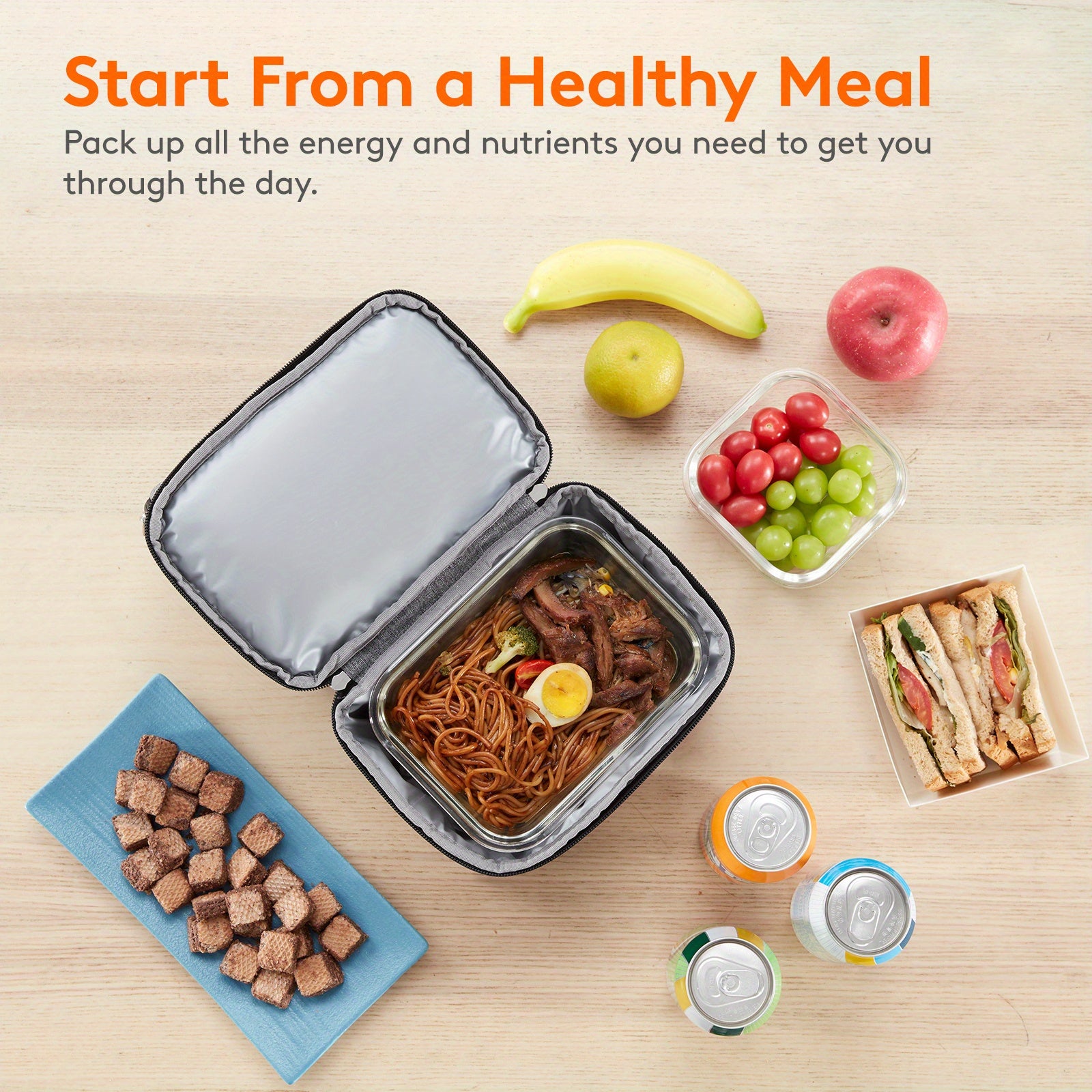 Leakproof Insulated Lunch Bag 7L Dual Compartment Cooler