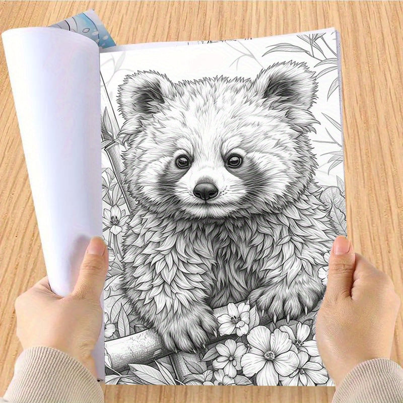 Intricate Wildlife Coloring Book on Watercolor Paper