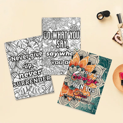 Deluxe Stress Relief Coloring Book 22 Pages Unique Designs Teens Adults Gift