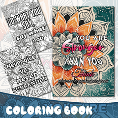 Deluxe Stress Relief Coloring Book 22 Pages Unique Designs Teens Adults Gift