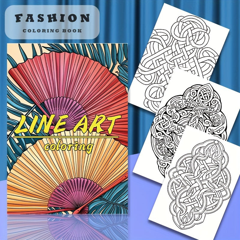 22pg Line Art Coloring Book for Teens & Adults Emotional Release Mixed Patterns