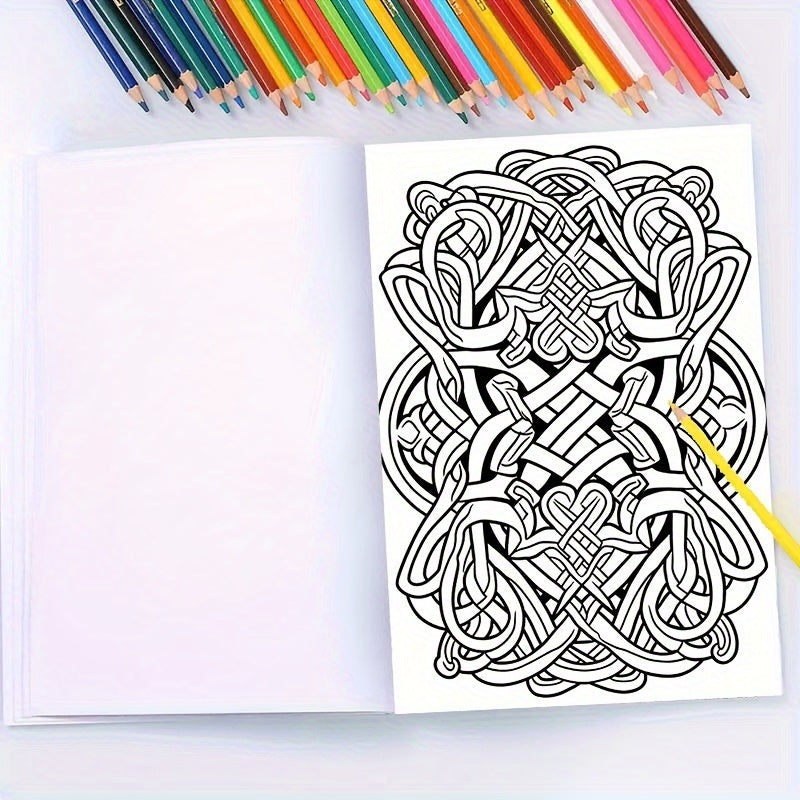 22pg Line Art Coloring Book for Teens & Adults Emotional Release Mixed Patterns