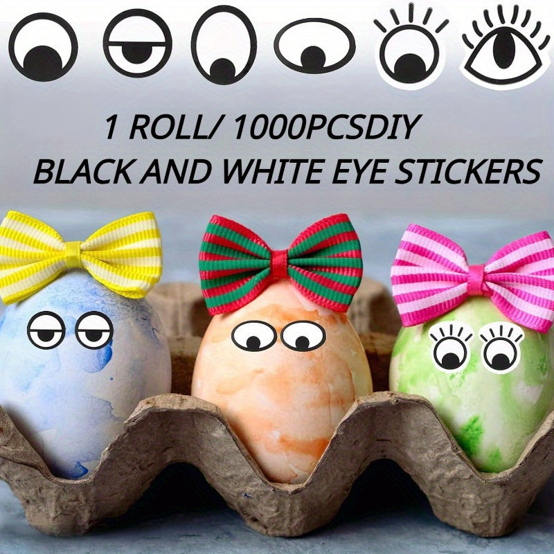 1000pcs Art Eye Stickers Mixed Colors Reusable for Crafts DIY Projects Dolls