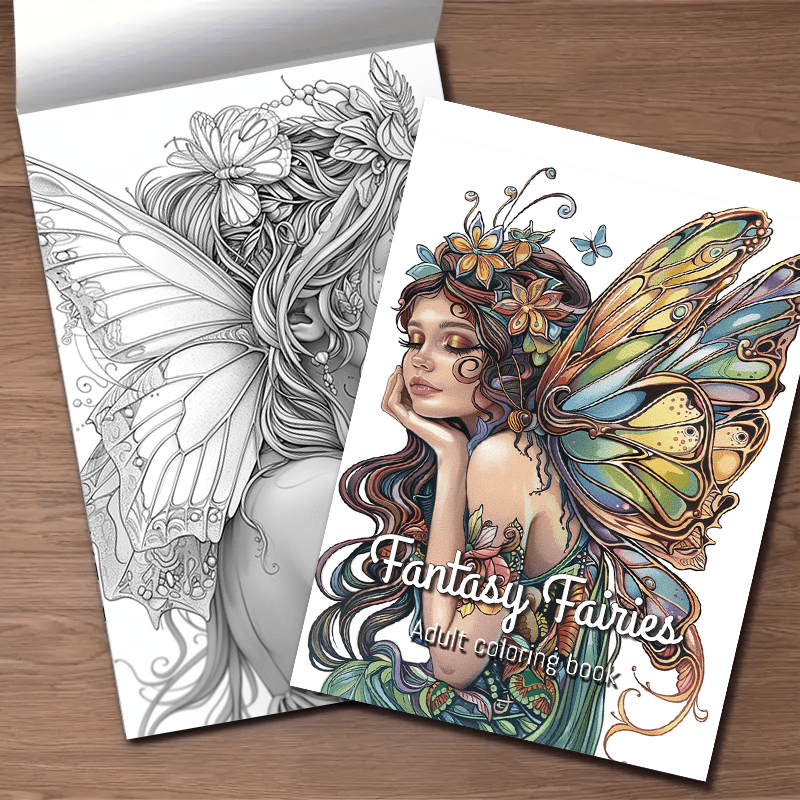 Fantasy Fairy Adult Coloring Book Emotional Release Valenti
