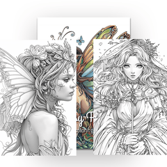 Fantasy Fairy Adult Coloring Book Emotional Release Valenti