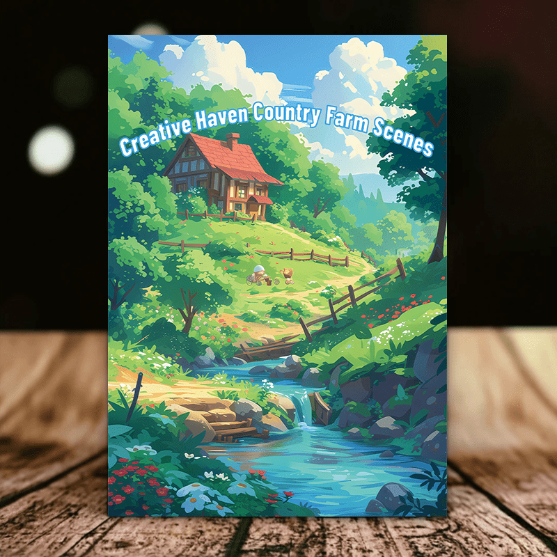 Rustic Farm Coloring Book 22 Pages 29x20cm Stress Relief Complex Patterns