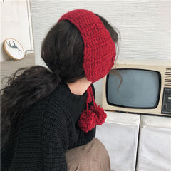 Stylish Red Women's Stretchy Earmuffs Soft Winter Ear Warmers