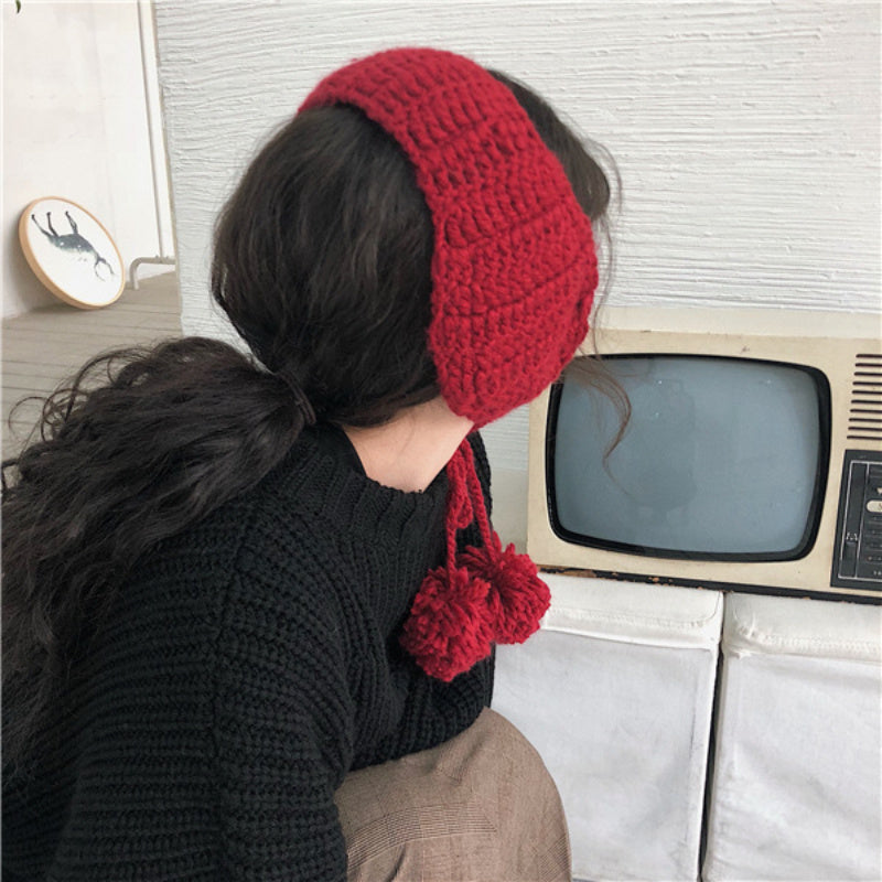 Stylish Red Women's Stretchy Earmuffs Soft Winter Ear Warmers