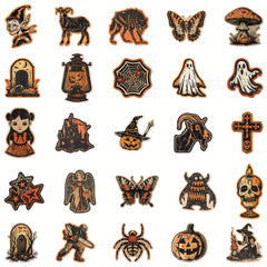 50pcs Vintage Halloween Vinyl Decals Waterproof Reusable Adhesives