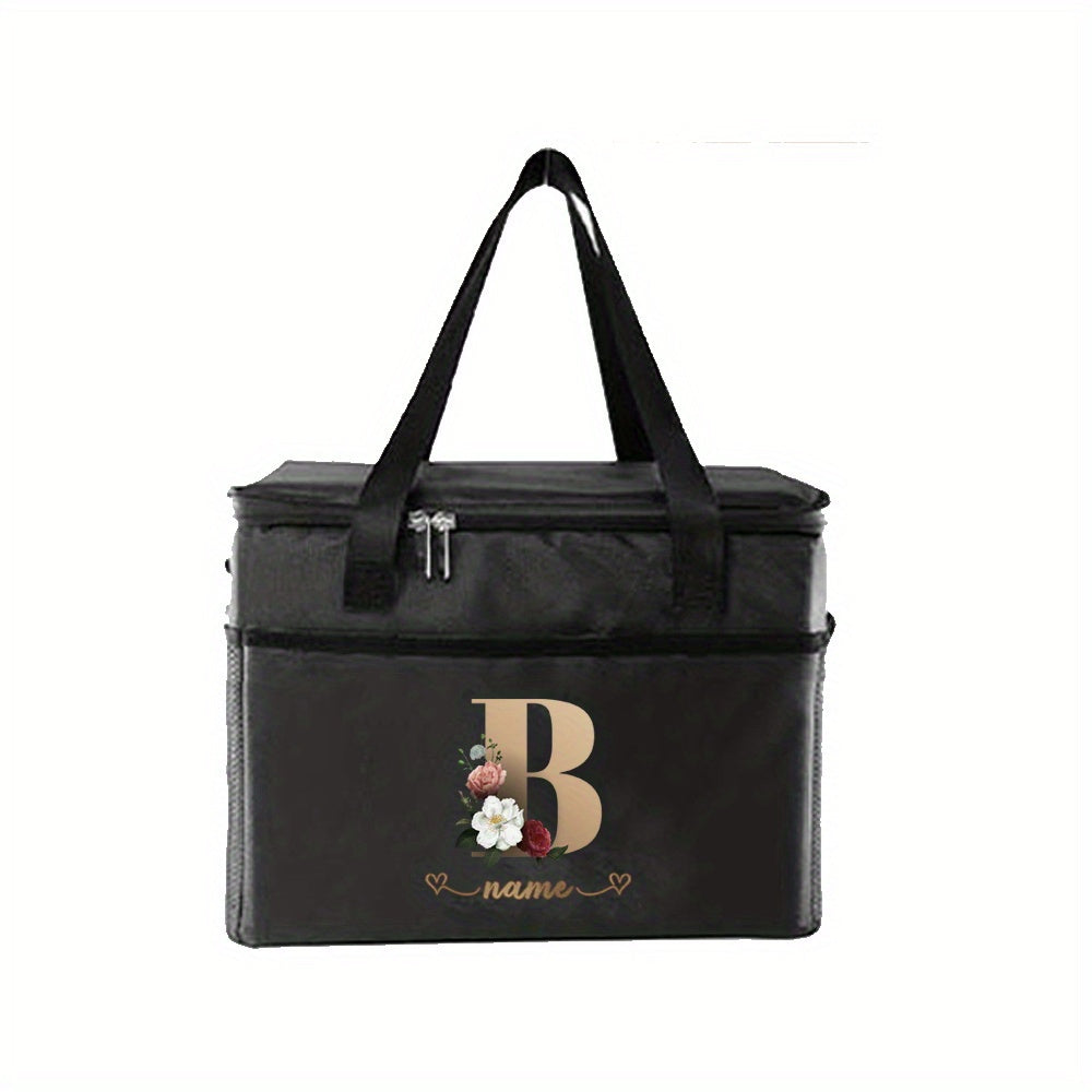 Monogrammed Hot Lunch Bag Insulated Leak Proof Canvas