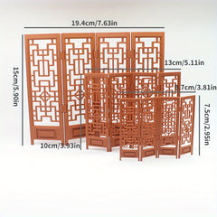 12pt Mini Ancient Style Screen Divider Dollhouse Decoration